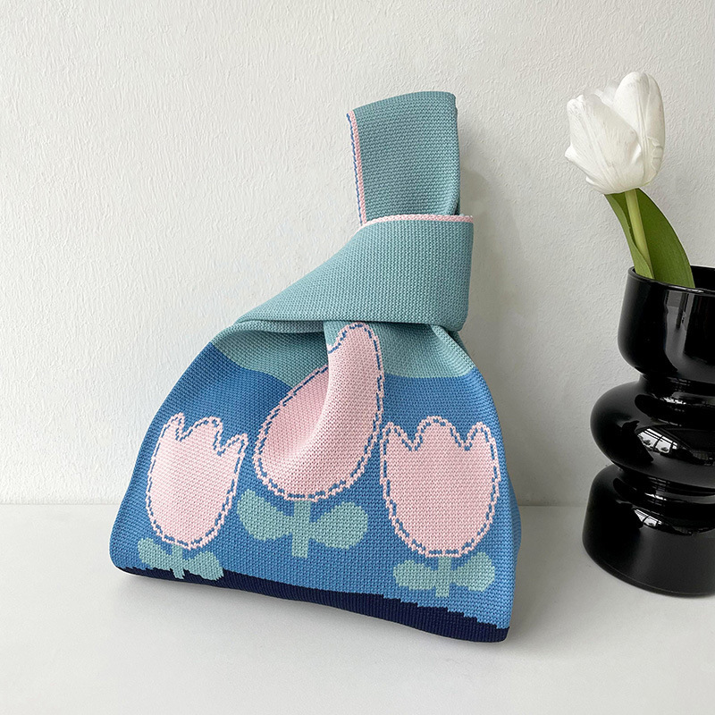 Bolsos, diseño de nicho femenino, bolso de punto personalizado, bolso tejido de un solo hombro de punto de todo fósforo, bolso de mano, bolso de mano