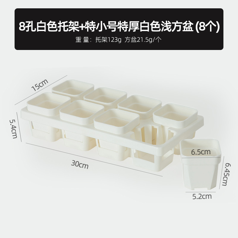Bandeja de Plástico para Macetas, Cuadrada Negra, para Suculentas y Plántulas