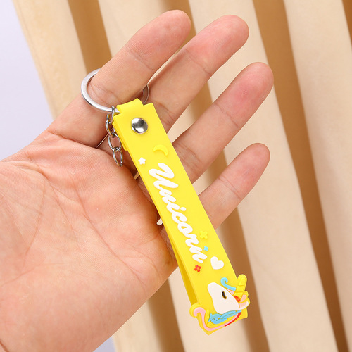 Unicorn Soft Rubber Keychain for Women, Cute and Exquisite Schoolbag Decor, Bag Accessories, Car Key Chain Ring, Wholesale