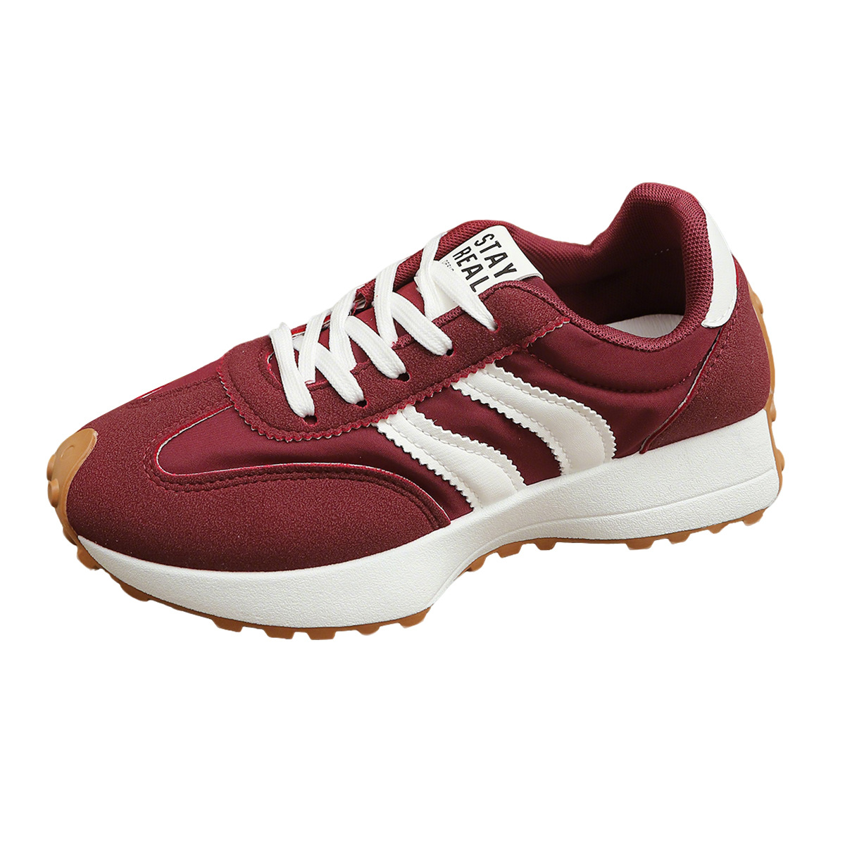 Zapatos de mujer de tamaño grande transfronterizo de cintura pequeña zapatos de papá mujeres primavera y verano nuevos zapatos casuales rojos de suela gruesa zapatos deportivos Gump