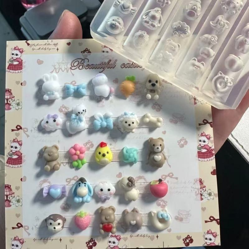 美甲模具动物园大会美甲硅胶模具美甲穿戴甲装饰高透硅胶模具|undefined
