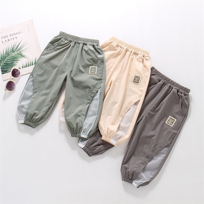 Summer quick dry thin breathable elastic children's casual trousers…