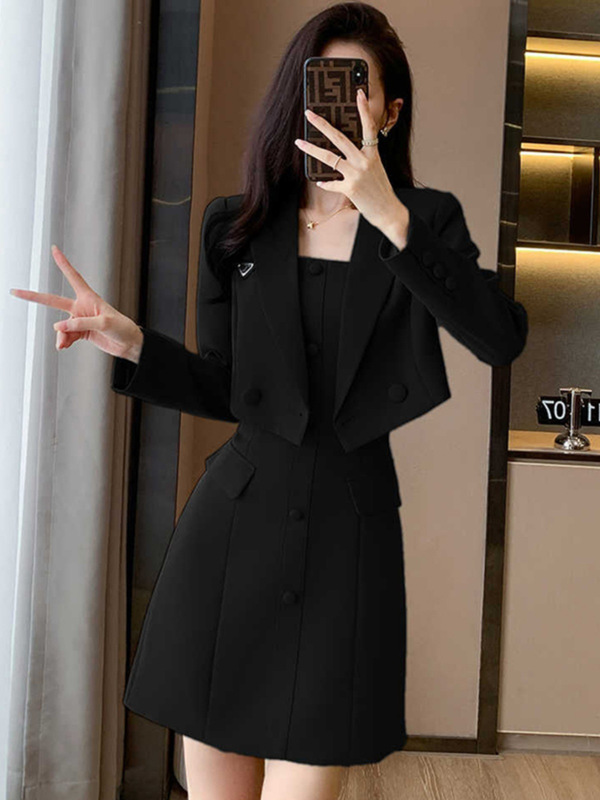 两件套高级感气质短款小西装套装2025春女装新款两件套裙子|undefined
