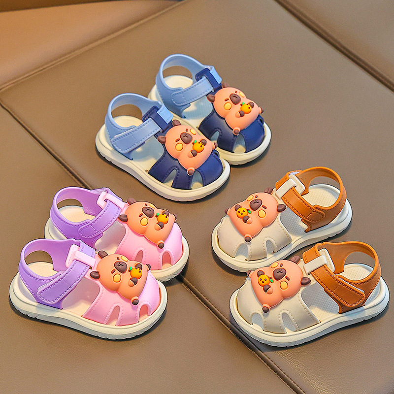 Sandalias para bebés varones de verano nuevos zapatos de playa transpirables de moda de dedos abiertos zapatos de bebé suaves antideslizantes zapatos EVA para niños pequeños