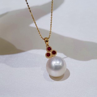 18K Gold Accessories, Three Round Rubies Inlaid with Rubies, a Total of 20 Distribution Beads, 10-11 Accessories, No Chain, No Beads