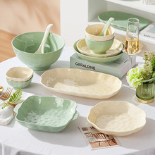 碗家用2023新款高颜值碗碟套装组合创意陶瓷米饭碗盘子菜盘吃饭碗