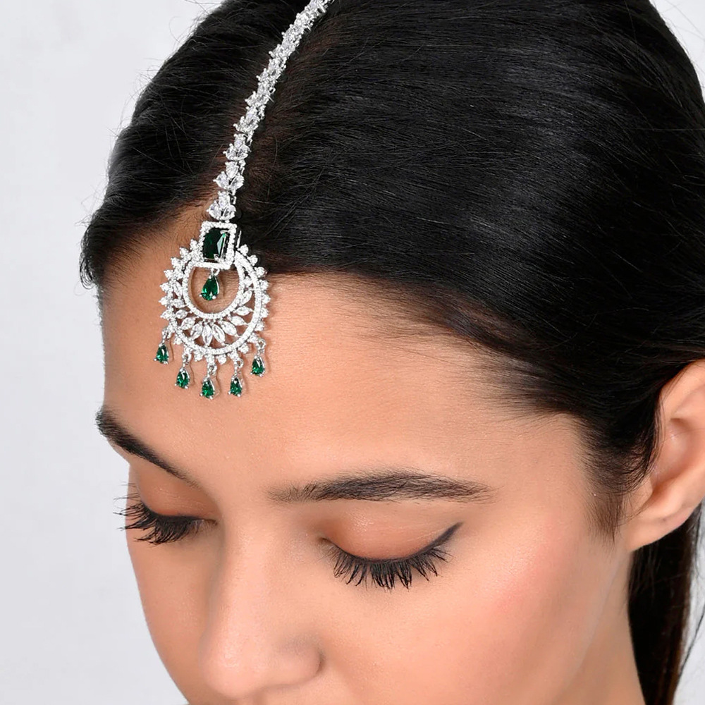 New cross-border water drop forehead chain, traditional Indian headpiece, rhinestone hair chain, fashionable and luxurious ethnic-style accessory