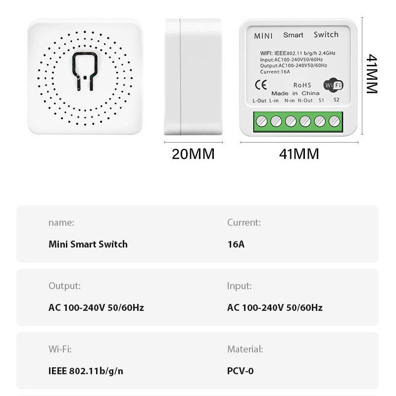 [迷你开关涂鸦wifi通断器暗装隐藏式智能语音APP控制开关]