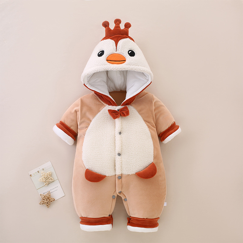 Otoño e invierno ropa de bebé algodón y engrosamiento cálido 260g mono recién nacido masculino y femenino ropa de bebé mameluco
