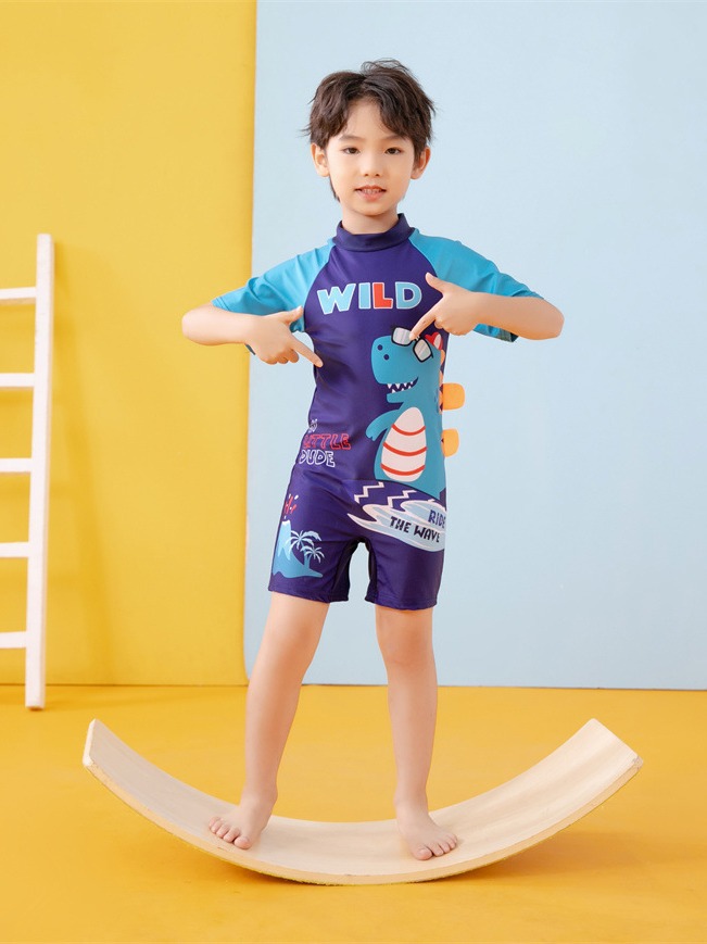 Traje de baño para niños traje de baño para niños mediano y grande traje de baño para niños de aguas termales traje de baño para niños traje de surf para bebés manga corta