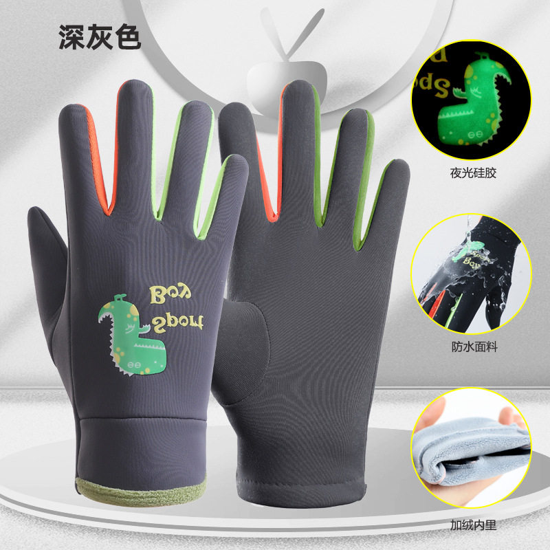 Guantes DE LOS NIÑOS dibujos animados luminoso deportes al aire libre caliente y niñas invierno nieve a prueba viento impermeable