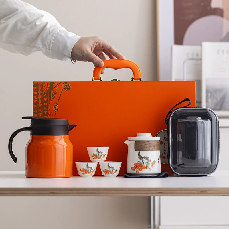 Дорожный чайный набор, быстрая чашка, офисный чайник, чашка для чая, подарочный набор, чайник для тушения, керамическая чашка, чайник для кемпинга