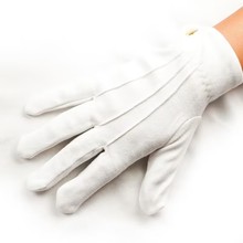 35克纯棉三筋带扣礼仪手套白棉布背筋指挥台球裁判赛事裁判员手套