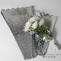 Silver light multi-branch bag waterproof opp cellophane flower wrapping paper small bouquet rose bouquet flower shop floral materials