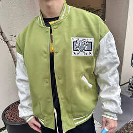 天花板高版本DO家    秋季新款字母刺绣拼接棒球服夹克外套男女款