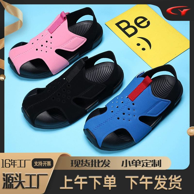 Трансграничные сандалии, новые летние сандалии Baotou для мальчиков, детская пляжная обувь для маленьких девочек, тапочки для верхней одежды