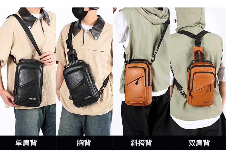 Foreign trade casual men's chest bag, password lock anti-theft motorcycle crossbody bag, outdoor simple commuting large capacity single-shoulder bag undefined