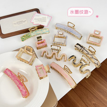 柏菲雅ins复古金属抓夹小号镂空发夹女后脑勺鲨鱼夹发饰头饰批发