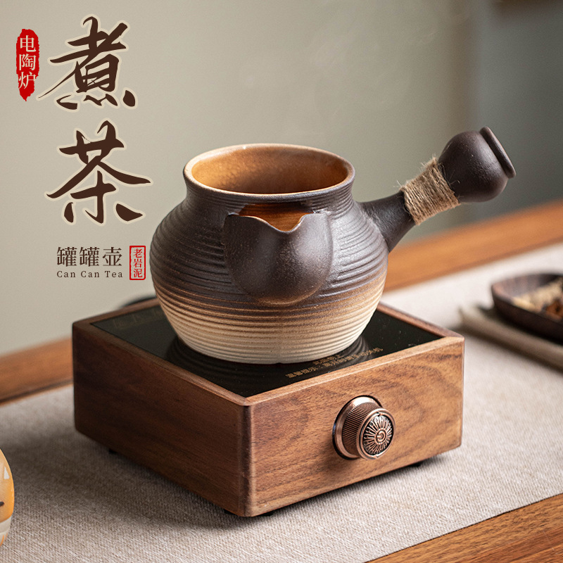 Pot Pot Electric Pottery Furnace Encirclement Furnace Tea suit Roasted Milk Tea Pot Large Capacity Pottery Pot Household Outdoor Warm Tea Warmer
