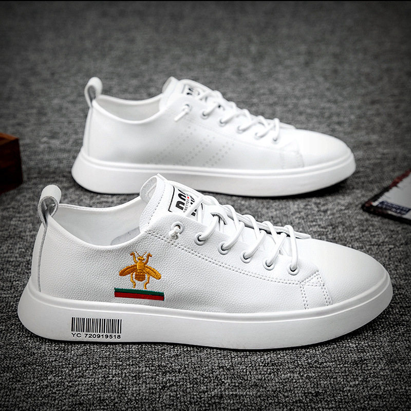Giày sneaker nam da thật cổ thấp đế bệt thoáng khí tăng chiều cao — 920 màu đen, Màu trắng 920
