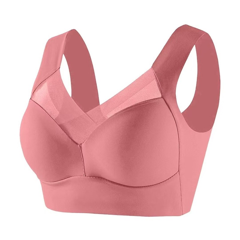 女性用薄氷シルクシームレス下着、プッシュアップ、たるみ防止、固定カップ、ワンピース、ノンワイヤースポーツブラ|undefined