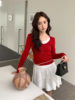 26ye028 red fake two pieces