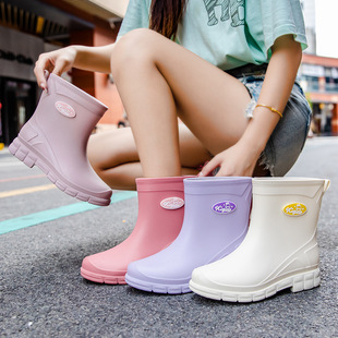 [Free shipping for one piece] non-slip water shoes women's short rain boots student fashion rain boots warm rubber shoes low tube water shoes