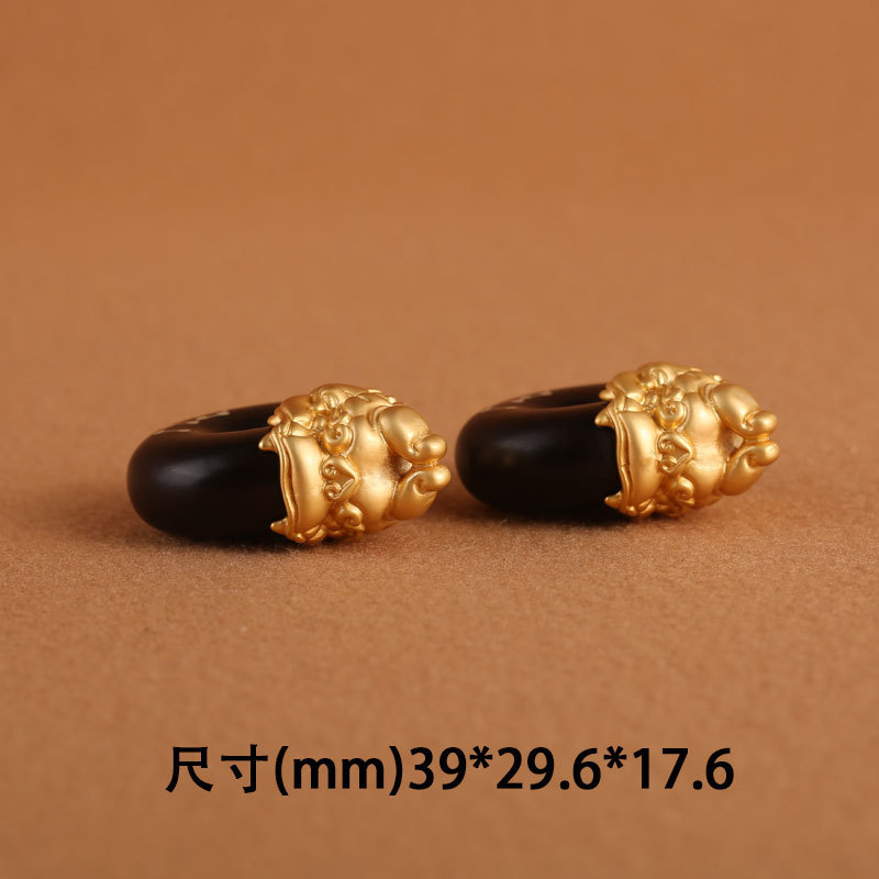 雷撃ナツメ翡翠銅メッキ18Kゴールド貔貅安全バックル象嵌925シルバー七星道教法器ジュエリー|undefined