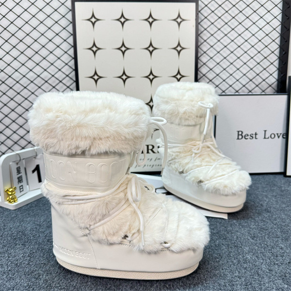 Winter non-slip keep warm ski high boots platform with shoelaces