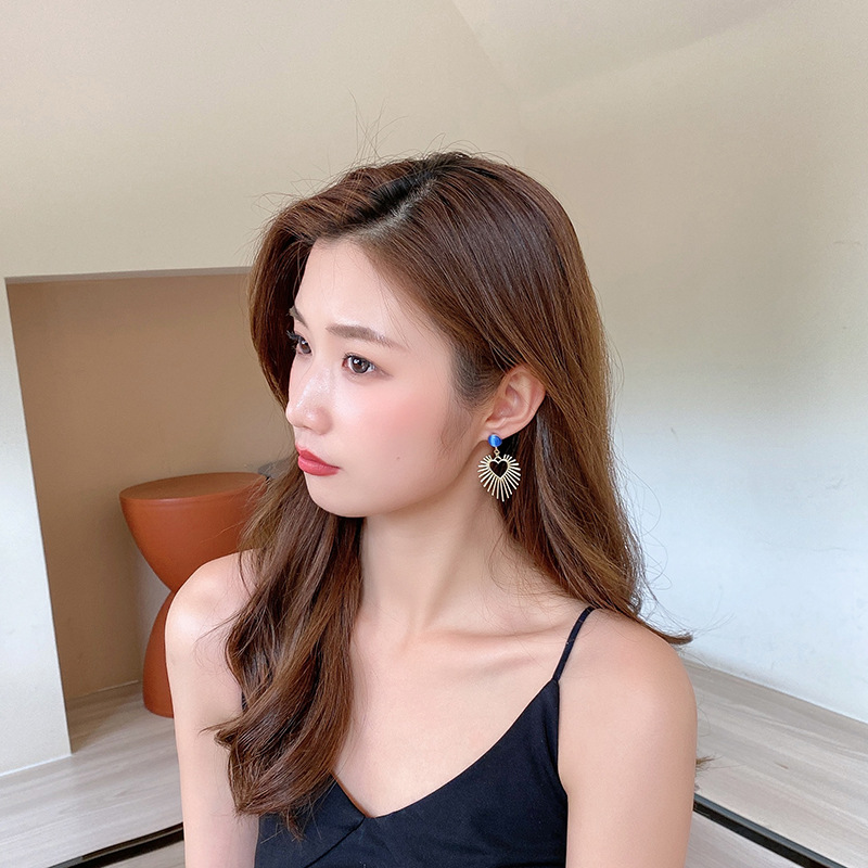 Drop Earrings Classification 1 Pair Fashion Heart Shape Inlay Alloy Cat's Eye Stone Drop Earrings