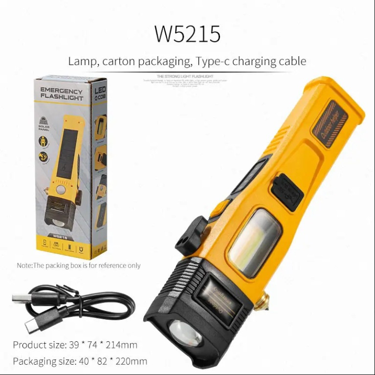 ポータブルソーラー懐中電灯 LED+COB 家庭用屋外緊急照明懐中電灯 家庭用充電式懐中電灯|undefined