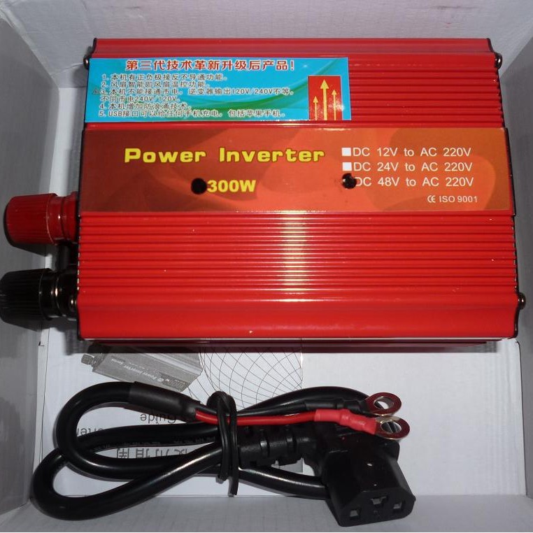 电动车逆变器车载逆变电源48V300W便携48V太阳能逆变设备48V变220