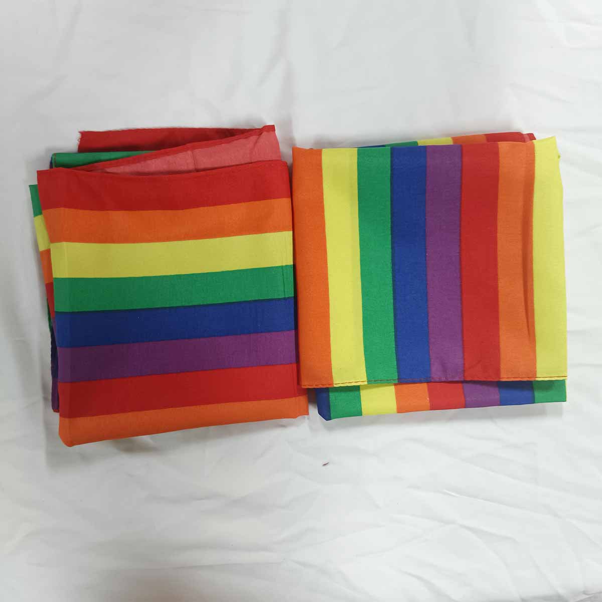 폴리에스터 파인 컬러 스트라이프 스퀘어 스카프*2개