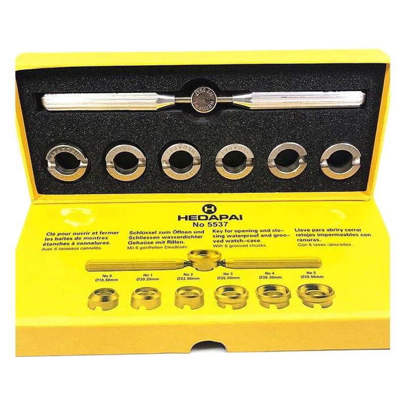 Herramienta de reparación de relojes 5537L dedicado abridor de relojes de 7 piezas D abridor de tapa de camello abridor de tapa de patrón de dientes