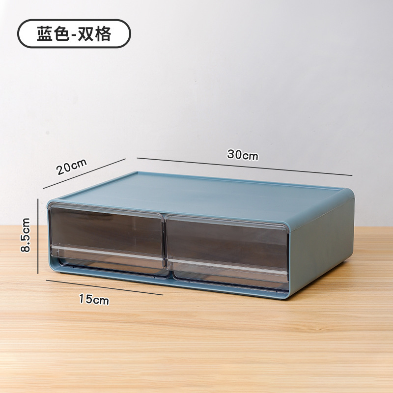 Caja de almacenamiento de escritorio de cajón transparente, caja de acabado cosmético, archivo de escritorio de oficina, caja de estante de papelería