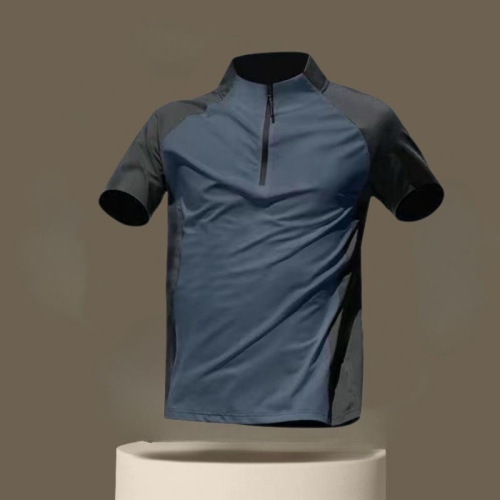 Outdoor Ice Silk Quick-Dry T-Shirt for Men Short Sleeve Summer Fitness Sports Running Lightweight Plus Size Half Sleeve Top Morning Run Suit
