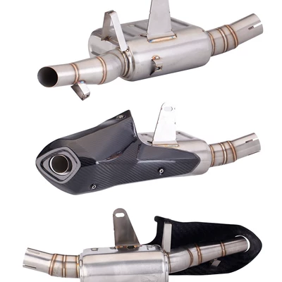 section + protective cover special — Motorcycle exhaust pipe