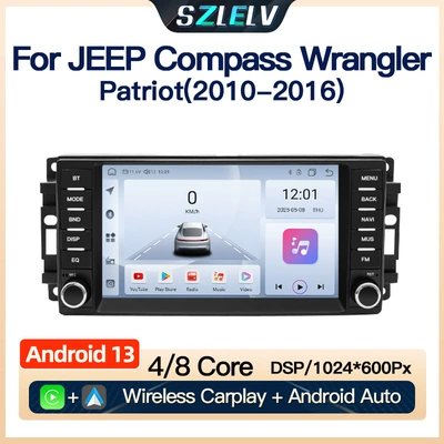 Suitable for Jeep Wrangler, Compass, Patriot Car Central Control Screen Navigation, Reversing Image, Car Play