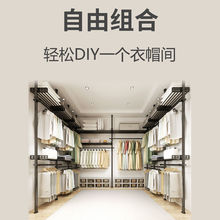 新款卧室乾胥衣帽间阳台落地伸缩挂衣杆宿舍晾家用简易衣帽杆小用