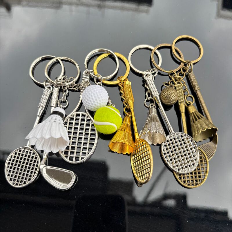 Simulated Mini Badminton Keychain Small Gift Wholesale Craft Tennis Key Ring Golf Keychain Pendant Simulated Mini Badminton Keychain Small Gift Wholesale Craft Tennis Key Ring Golf Keychain Pendant