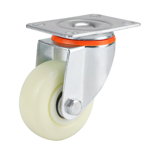 White nylon wheel universal wheel with brake swivel directional caster 3/4/5 inch plastic industrial trolley wheel manufacturer