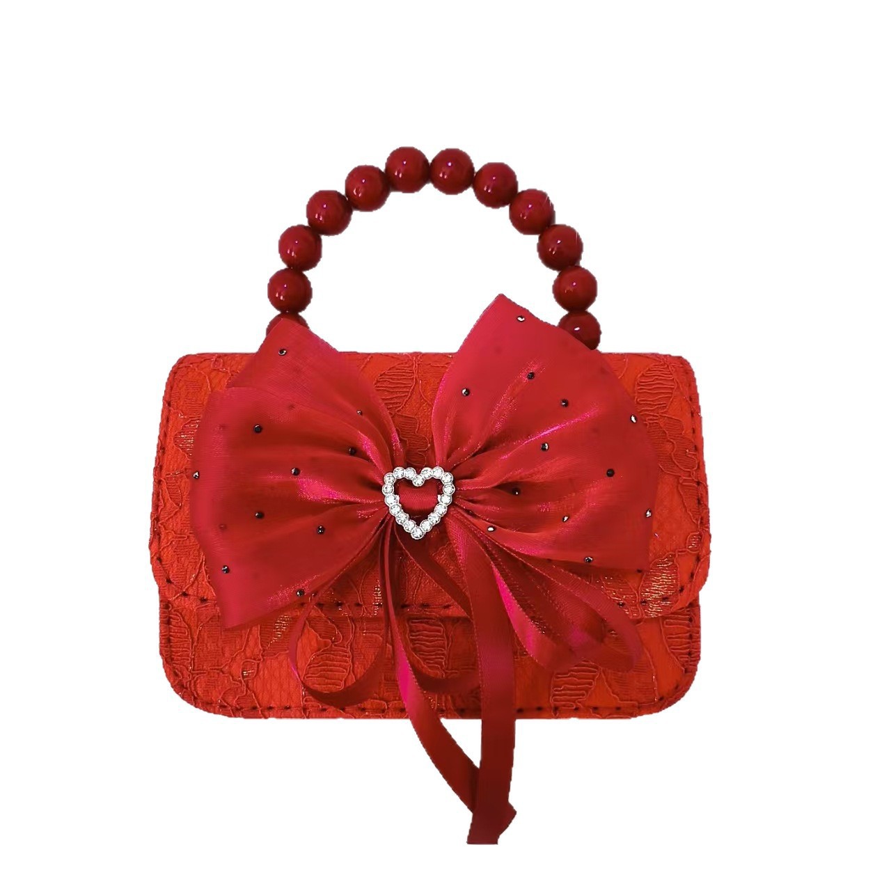Xiaoxiang viento arco rojo princesa bolso de Año Nuevo Zhen bolso de cambio accesorios de cadena perlas bolso de hombro