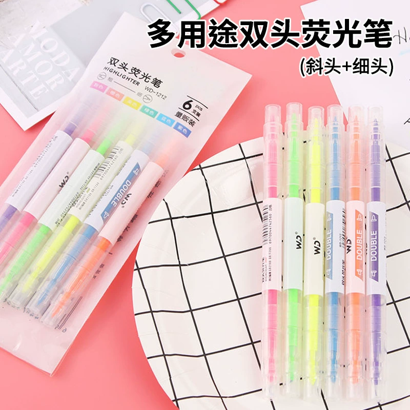 Маркер с двойной головкой и наклонной головкой ручная ручка для счета ручка для подписи ключ маркировочная ручка для заметок маркировочная ручка костюм оптом