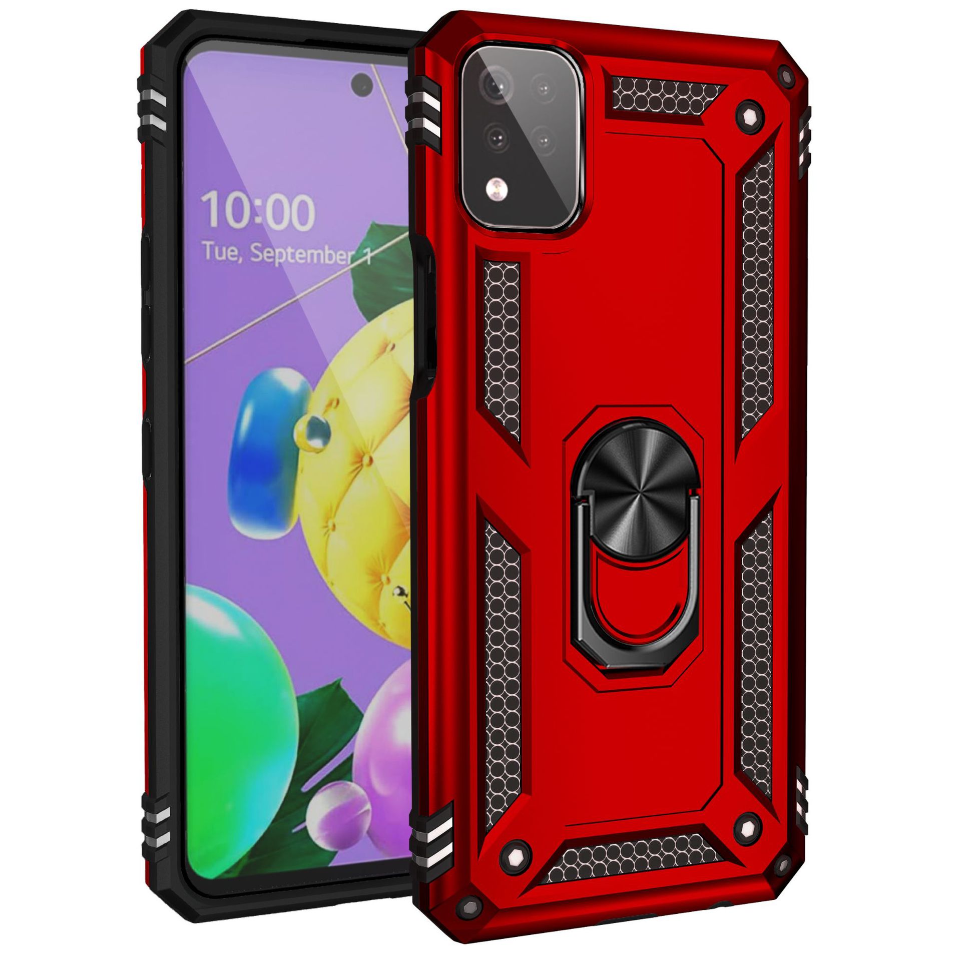 Suitable for LG K53/K52/K42 sergeant mobile phone case 360 rotating car bracket anti-fall two-in-one set