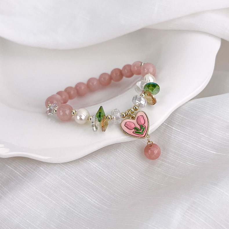 Fashion Heart Shape natural stone Beaded Bracelets