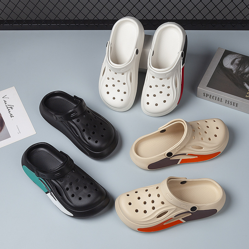 Verano nuevo EVA antideslizante zapatillas de cabeza de cabecera de hombre y mujer casuales agujeros transpirables zapatos para usar pareja de playa zapatillas de marea