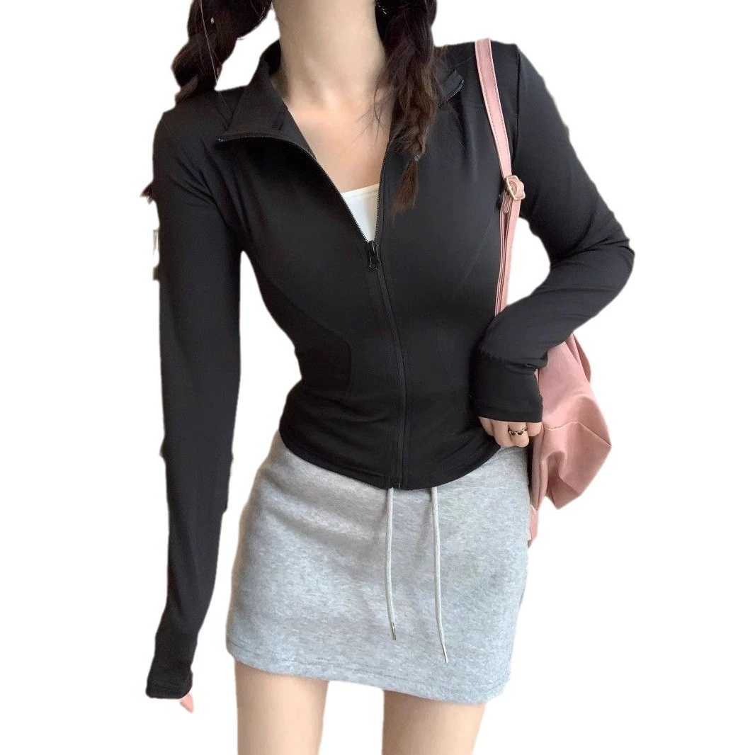 Спортивная теплая спортивная куртка для зала для йоги, slim fit, для бега