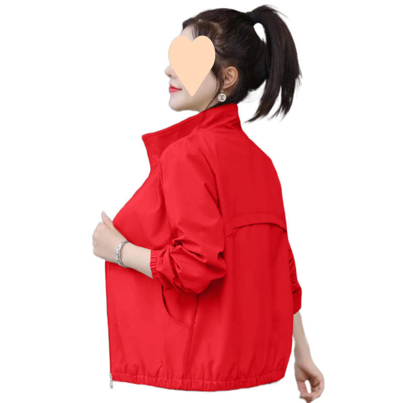外套女2025春秋新款韩版宽松百搭立领工装夹克妈妈装潮|undefined