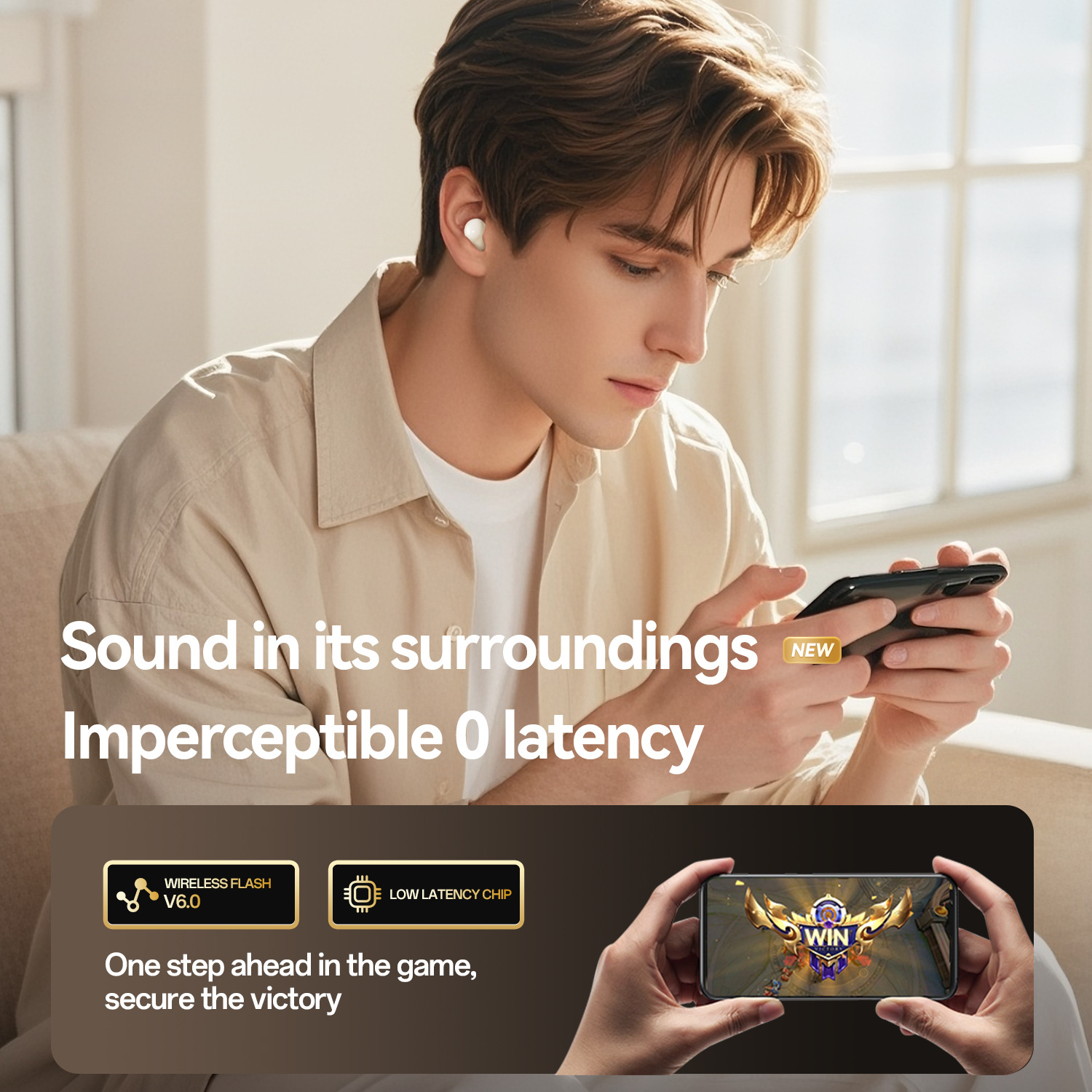 Mini-Geschenk Bluetooth TWS Kabellose 6.0 Sport- und Gaming-Kopfhörer mit langer Akkulaufzeit und Geräuschunterdrückung_voghion.com