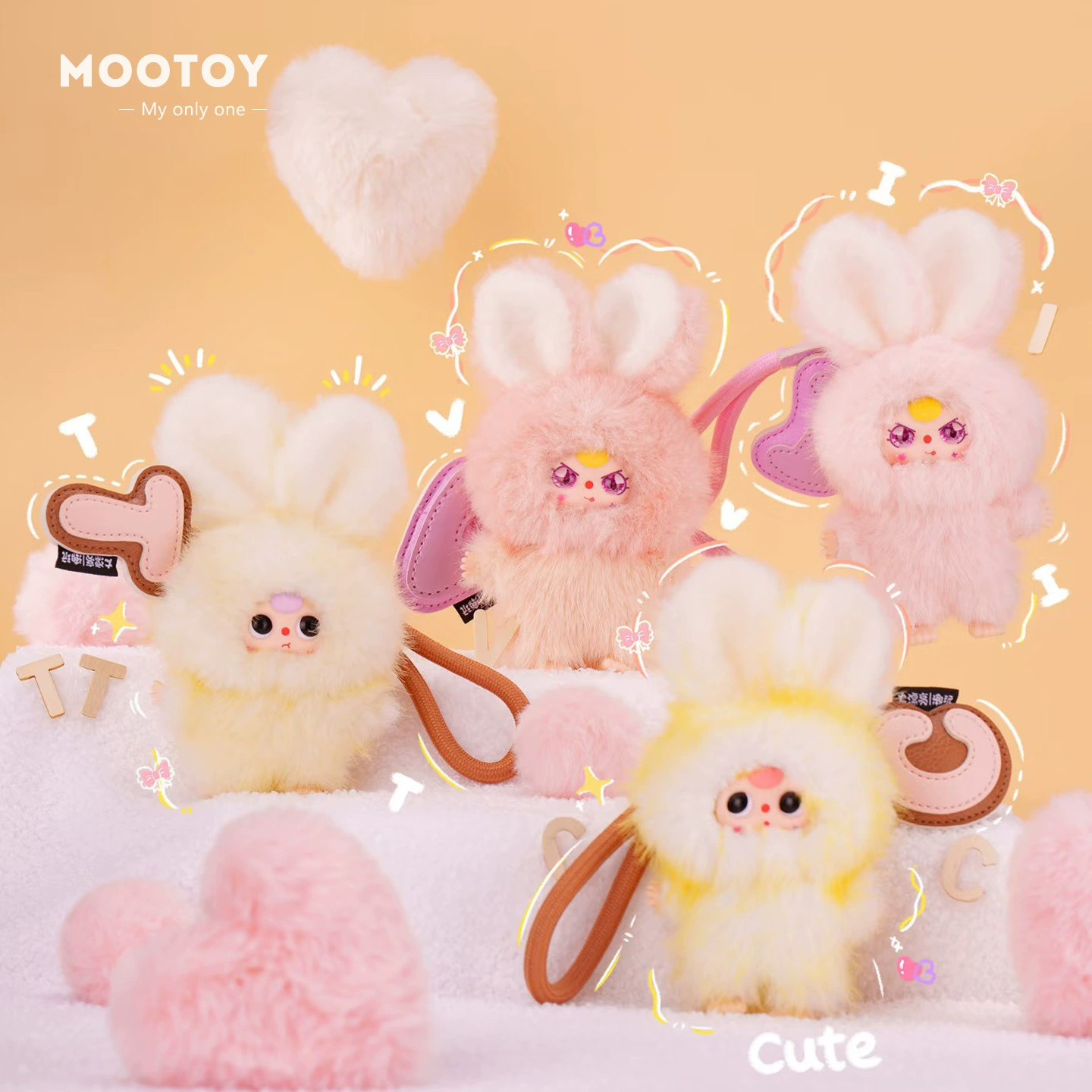 Новый трехлетний ребенок Супер мини-Кролик плюшевая серия blind box модная кукла мешок висящие украшения оптовая продажа